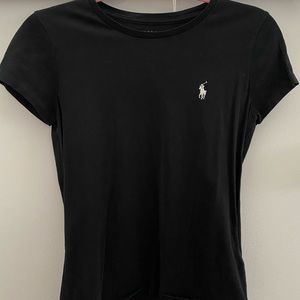 black polo t-shirt